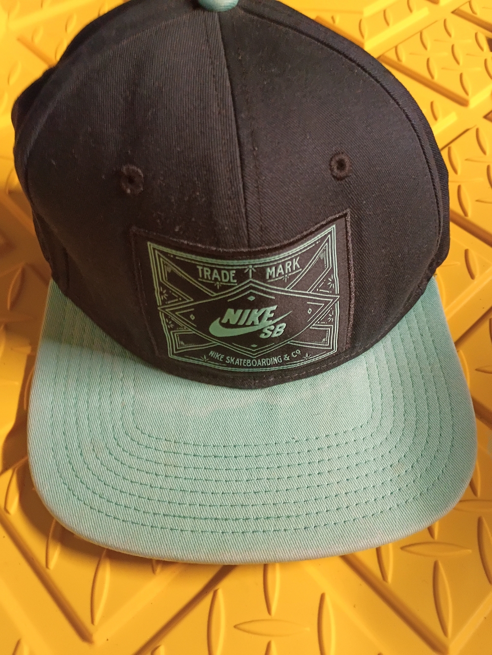 Nike SB Black and Mint Green Patch Snapback Hat